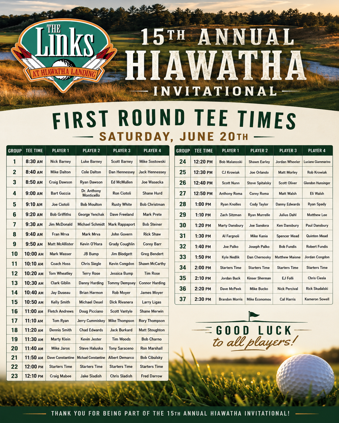 HiawathaInvitational 1stRoundTeeTimes 2026
